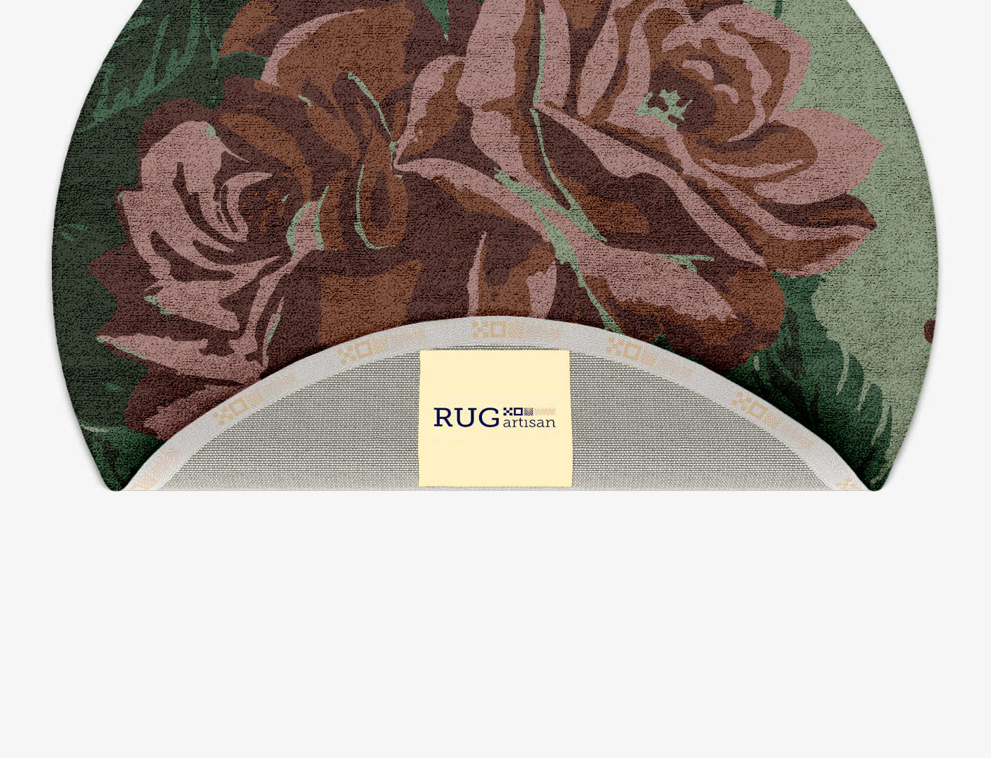 Jarrod Floral Round Hand Tufted Bamboo Silk Custom Rug by Rug Artisan