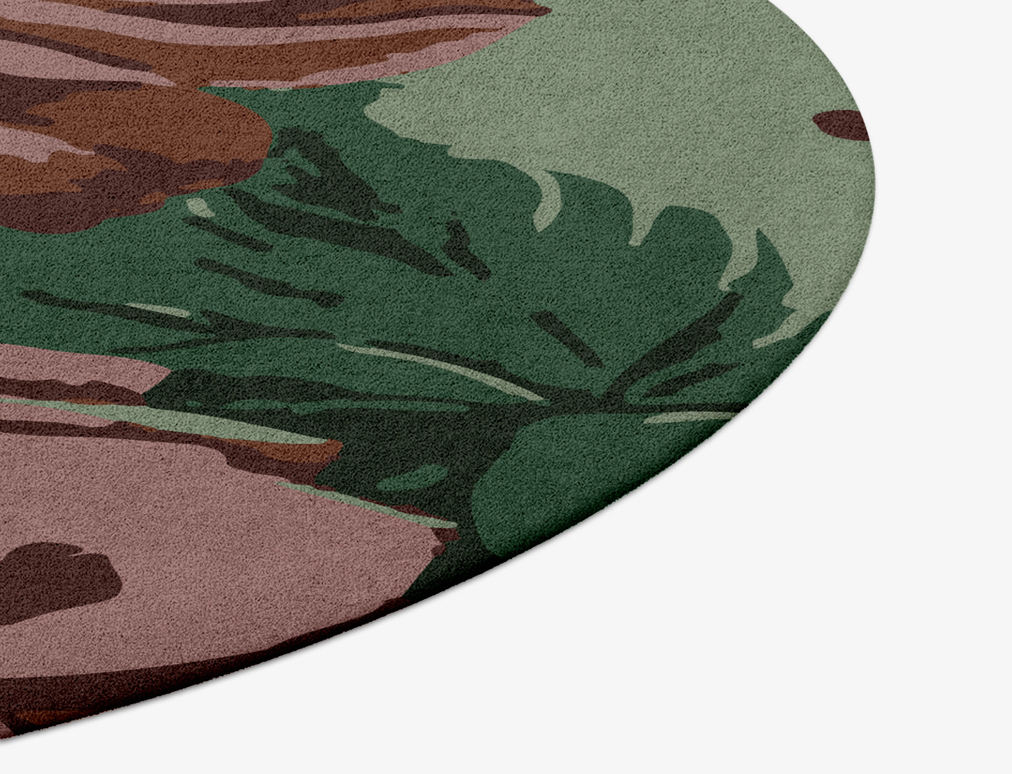 Jarrod Floral Round Hand Tufted Pure Wool Custom Rug by Rug Artisan