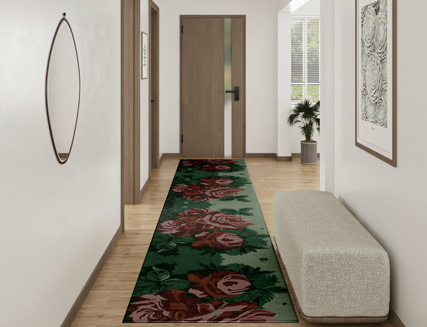 Jarrod Floral Runner Hand Tufted Pure Wool Custom Rug by Rug Artisan