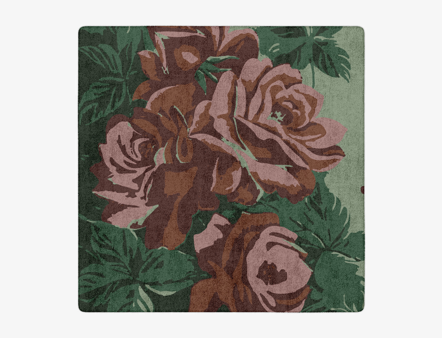 Jarrod Floral Square Hand Tufted Bamboo Silk Custom Rug by Rug Artisan