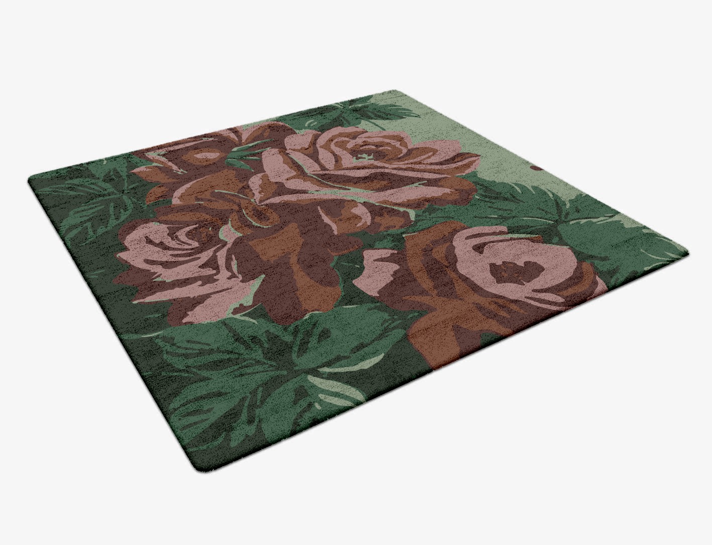 Jarrod Floral Square Hand Tufted Bamboo Silk Custom Rug by Rug Artisan