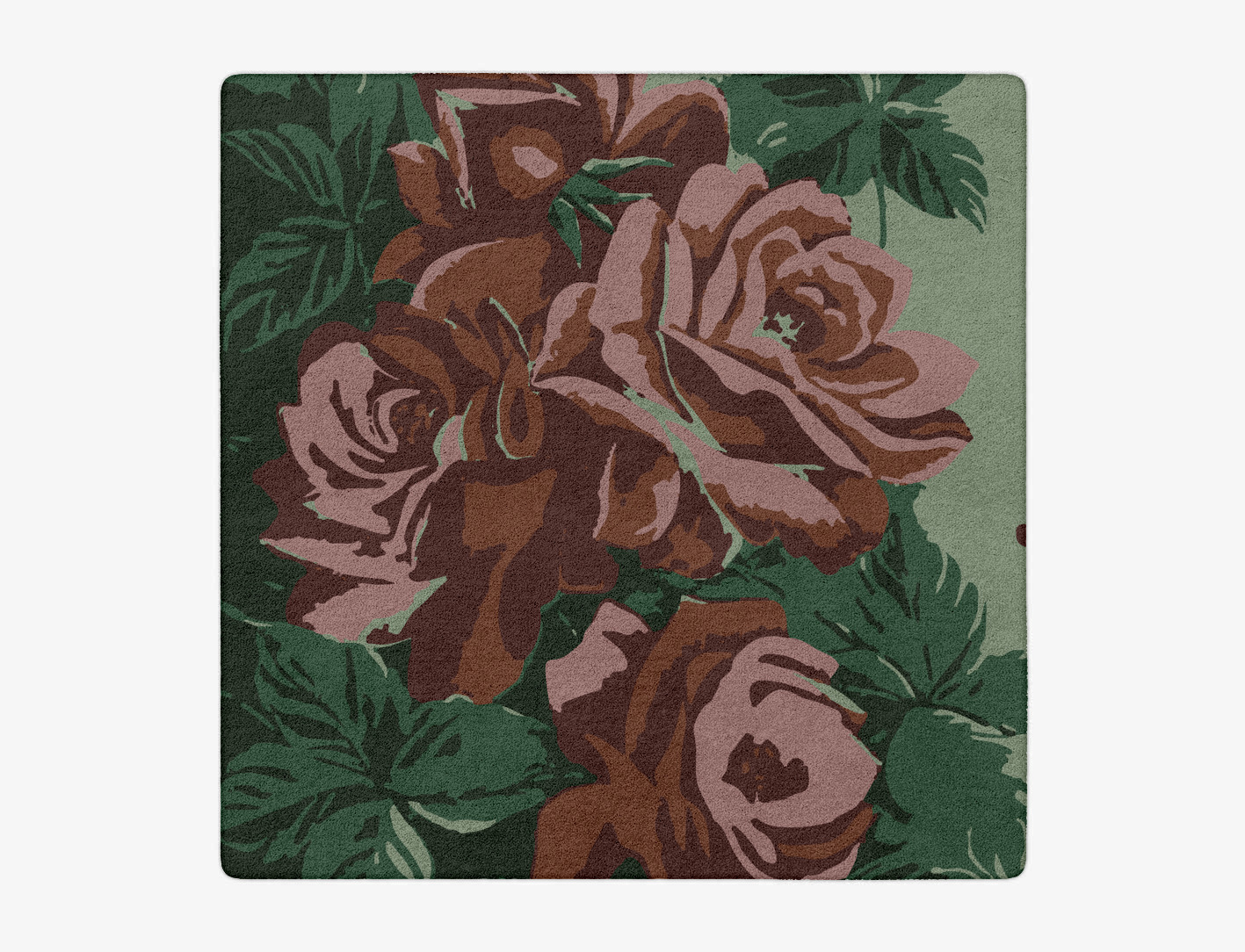 Jarrod Floral Square Hand Tufted Pure Wool Custom Rug by Rug Artisan