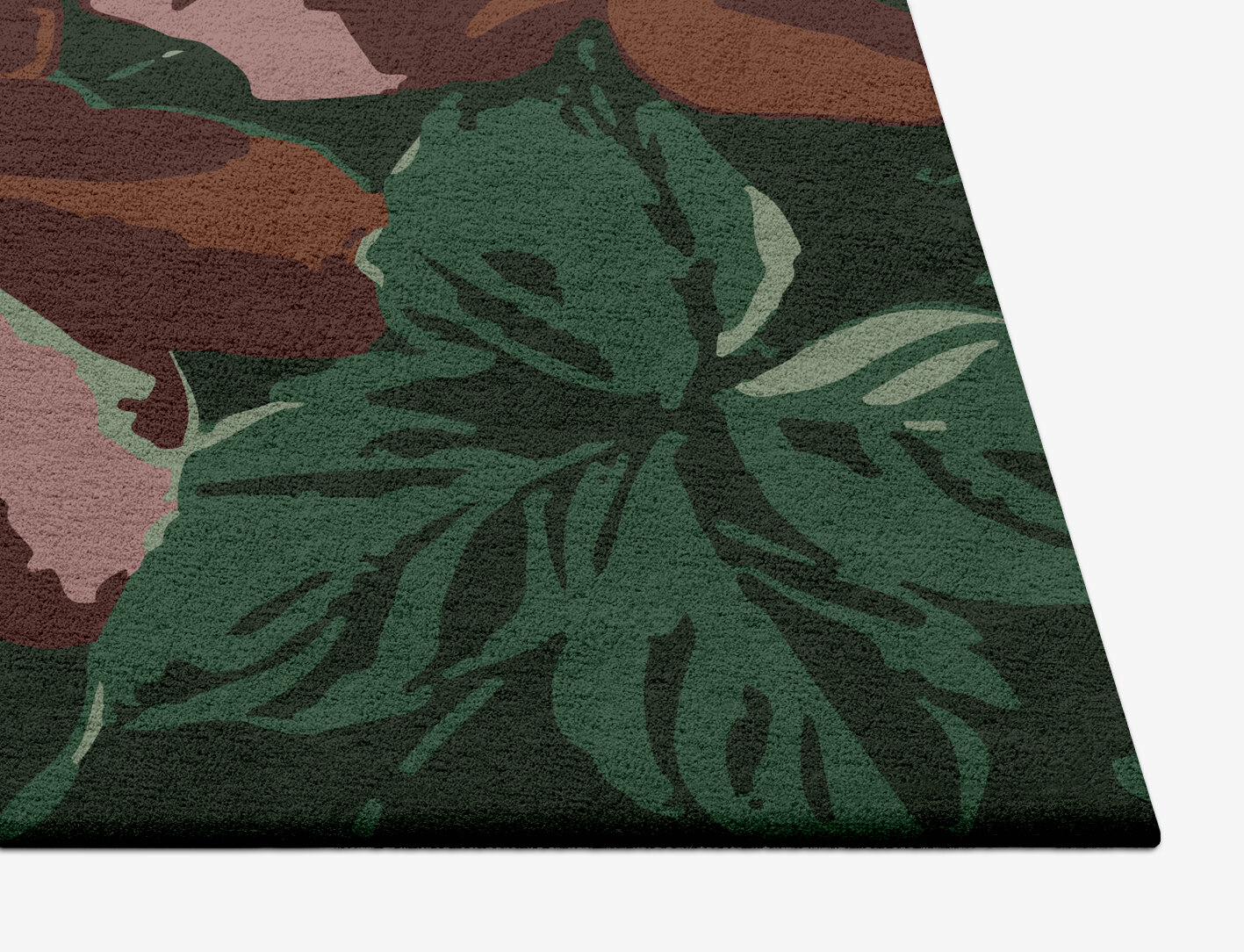 Jarrod Floral Square Hand Tufted Pure Wool Custom Rug by Rug Artisan