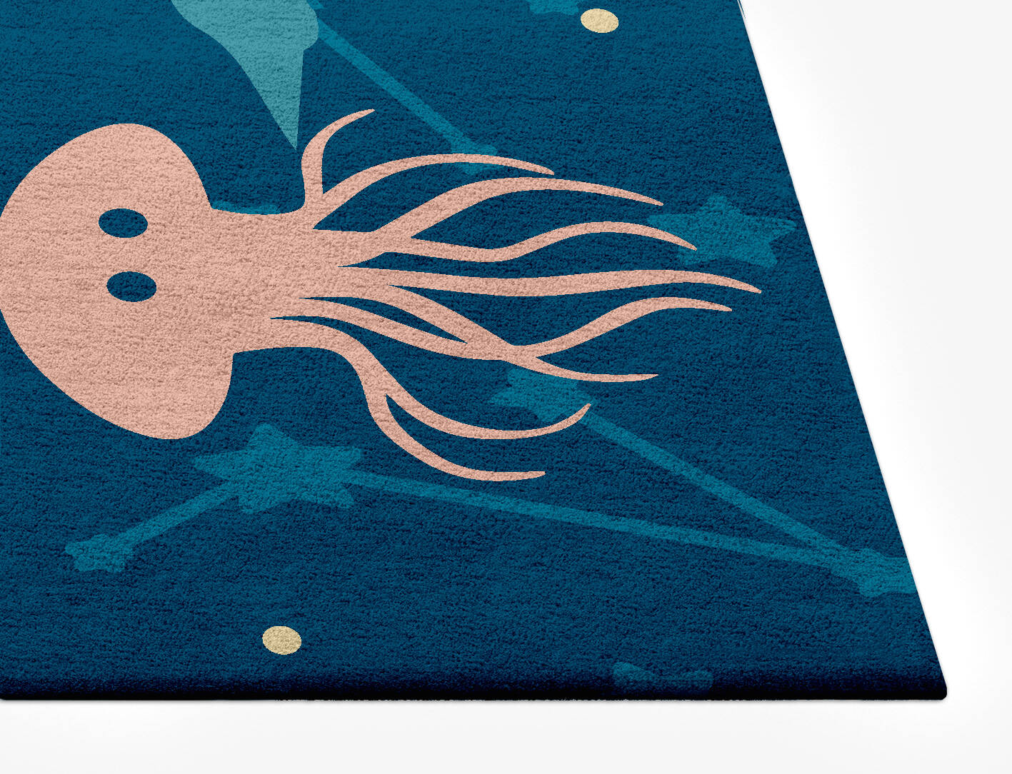 Jelly Fish Curious Mind Rectangle Hand Tufted Pure Wool Custom Rug by Rug Artisan