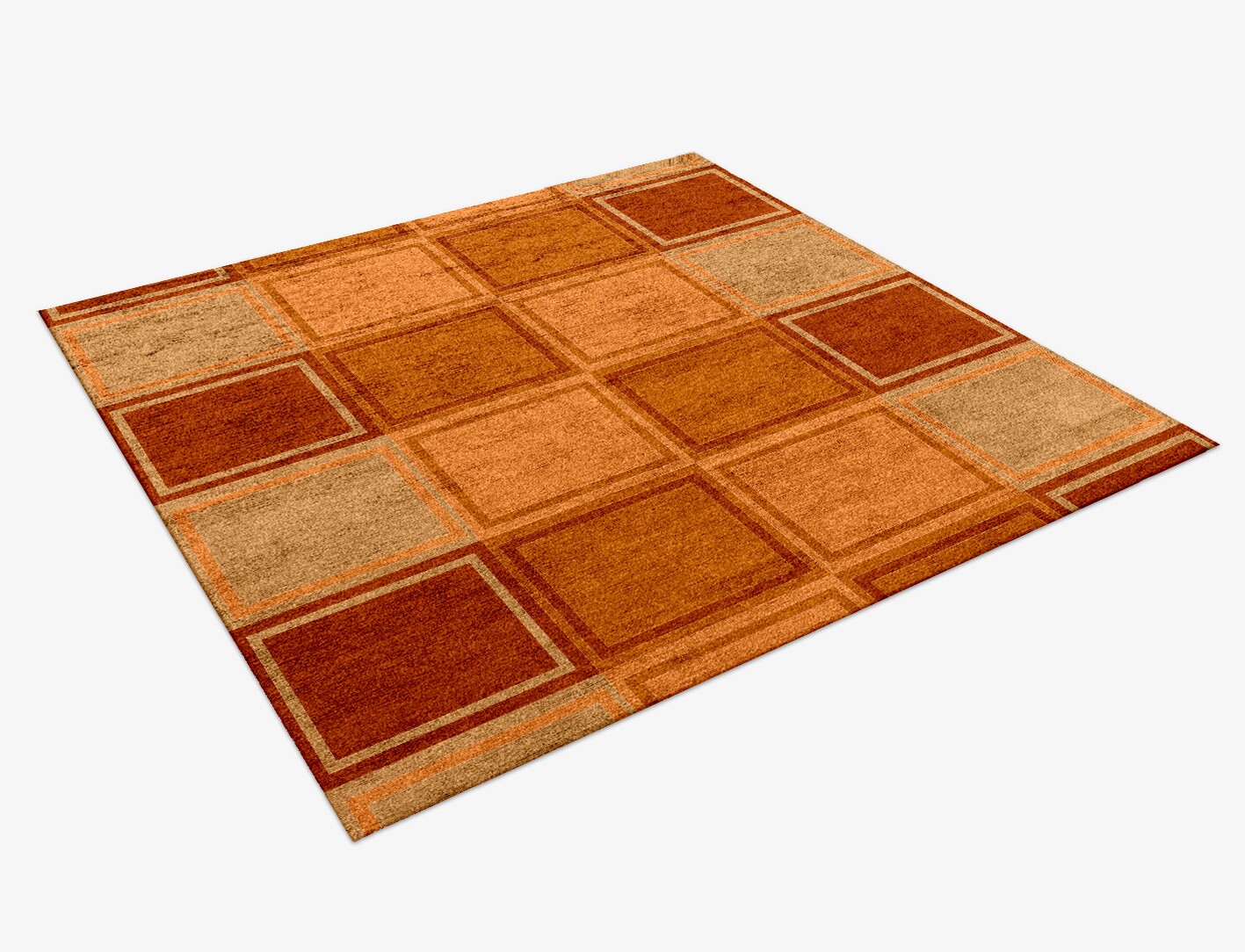 Jellyfish Geometric Square Hand Knotted Bamboo Silk Custom Rug by Rug Artisan