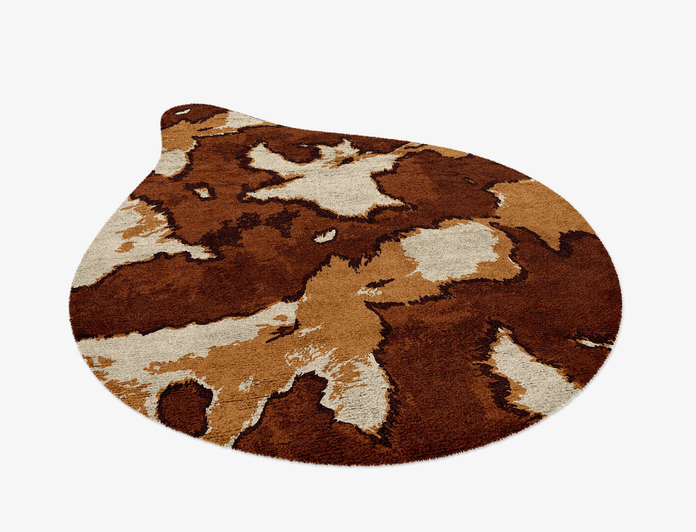Jersey Cow Animal Prints Drop Hand Knotted Bamboo Silk Custom Rug by Rug Artisan