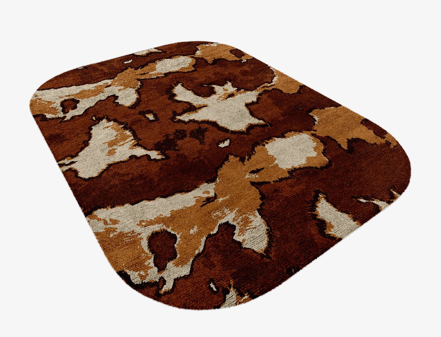 Jersey Cow Animal Prints Oblong Hand Knotted Bamboo Silk Custom Rug by Rug Artisan