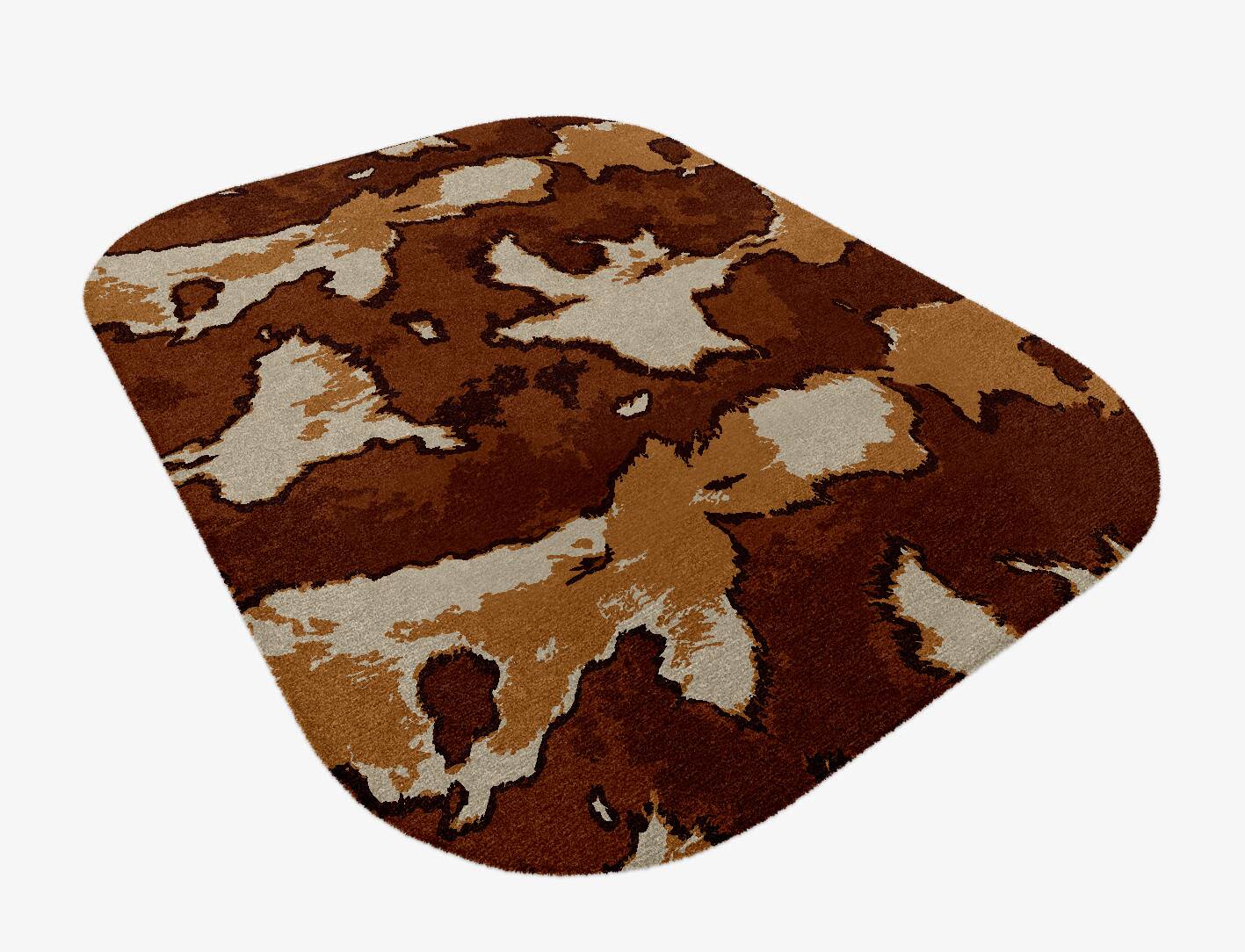 Jersey Cow Animal Prints Oblong Hand Knotted Tibetan Wool Custom Rug by Rug Artisan