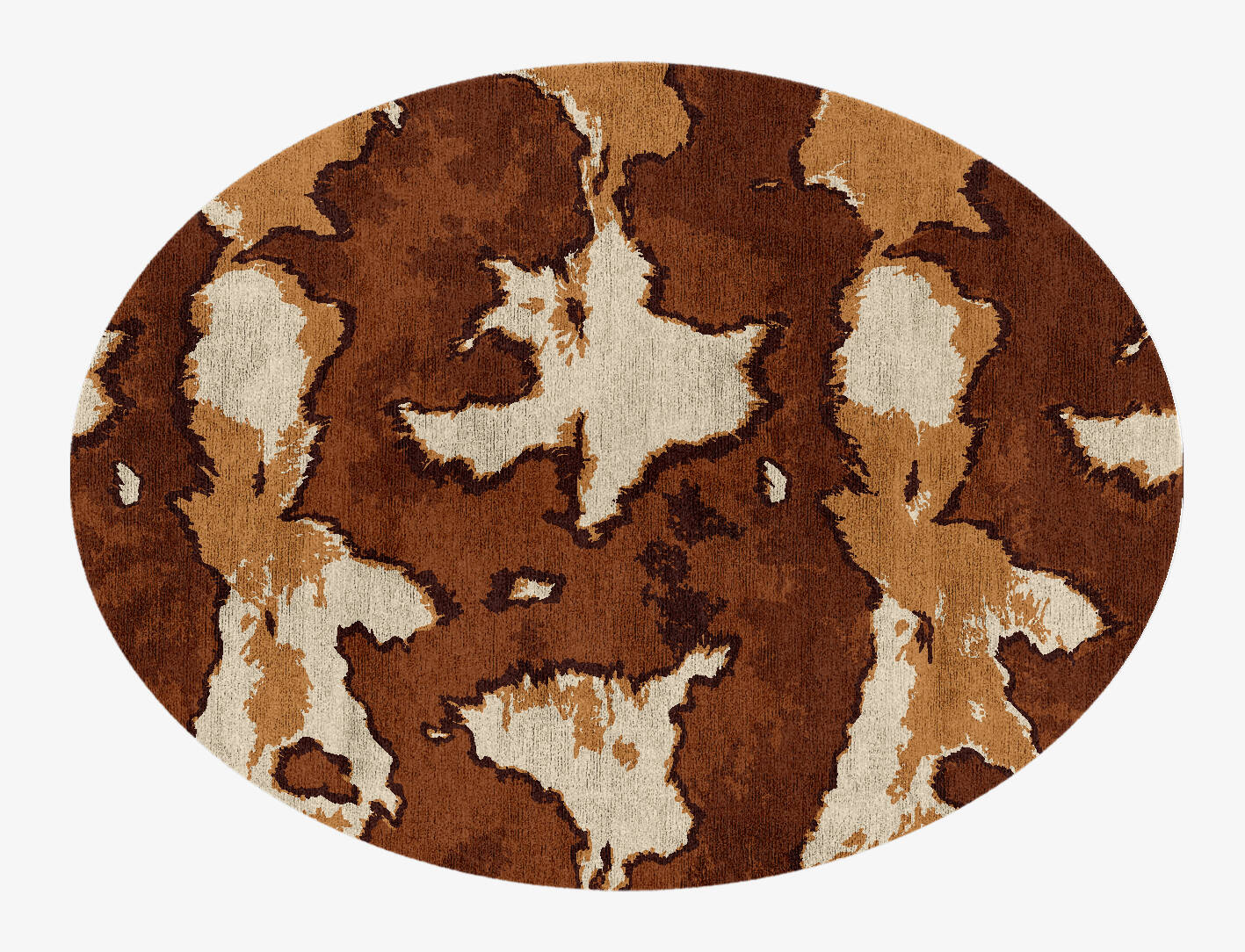 Jersey Cow Animal Prints Oval Hand Knotted Bamboo Silk Custom Rug by Rug Artisan