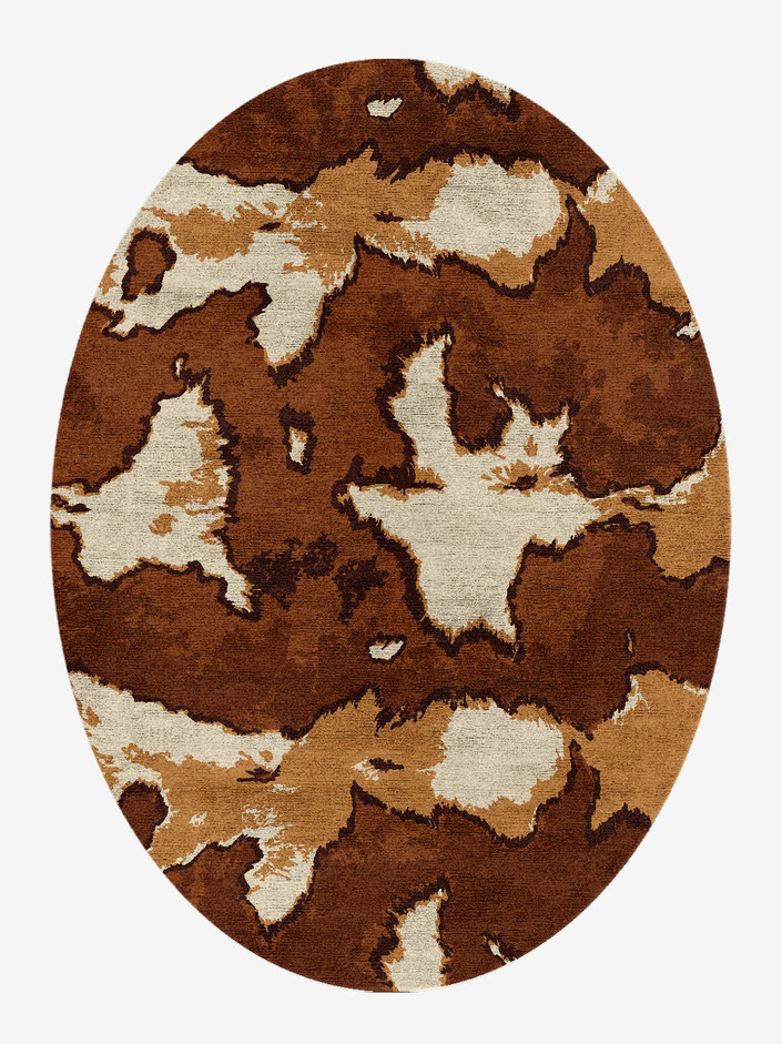 Jersey Cow Animal Prints Oval Hand Knotted Bamboo Silk Custom Rug by Rug Artisan