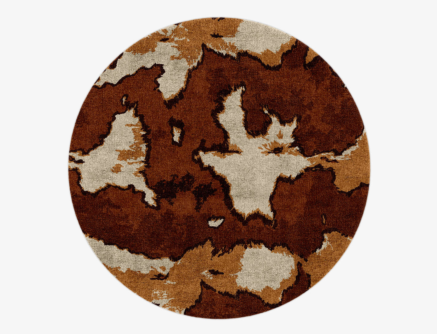 Jersey Cow Animal Prints Round Hand Knotted Bamboo Silk Custom Rug by Rug Artisan
