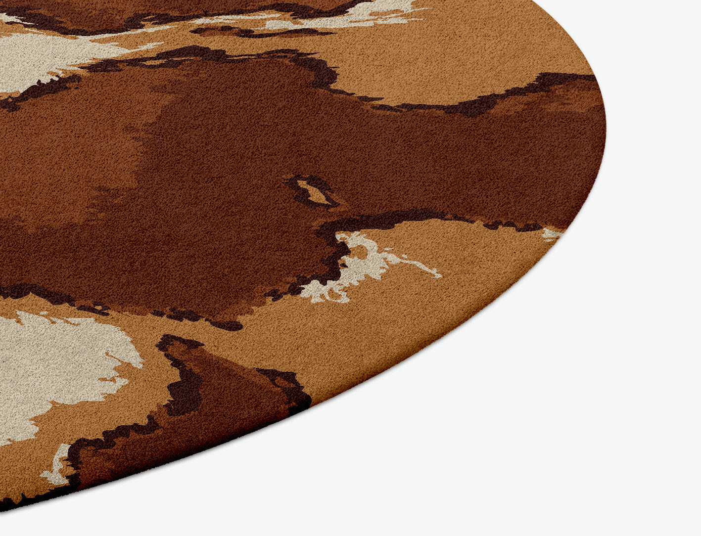 Jersey Cow Animal Prints Round Hand Tufted Pure Wool Custom Rug by Rug Artisan
