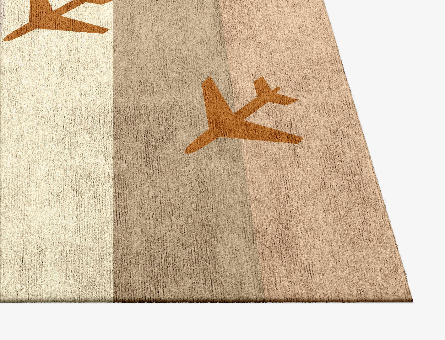 Jet Set Kids Square Hand Knotted Bamboo Silk Custom Rug by Rug Artisan