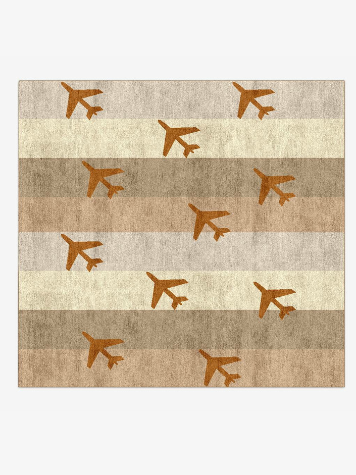 Jet Set Kids Square Hand Knotted Bamboo Silk Custom Rug by Rug Artisan