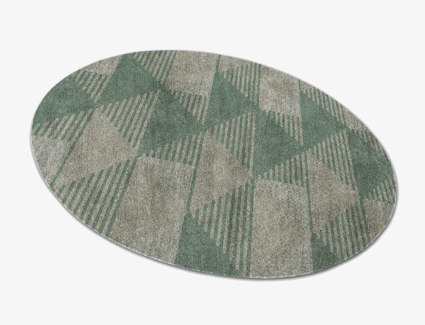 Jive Minimalist Oval Flatweave Bamboo Silk Custom Rug by Rug Artisan