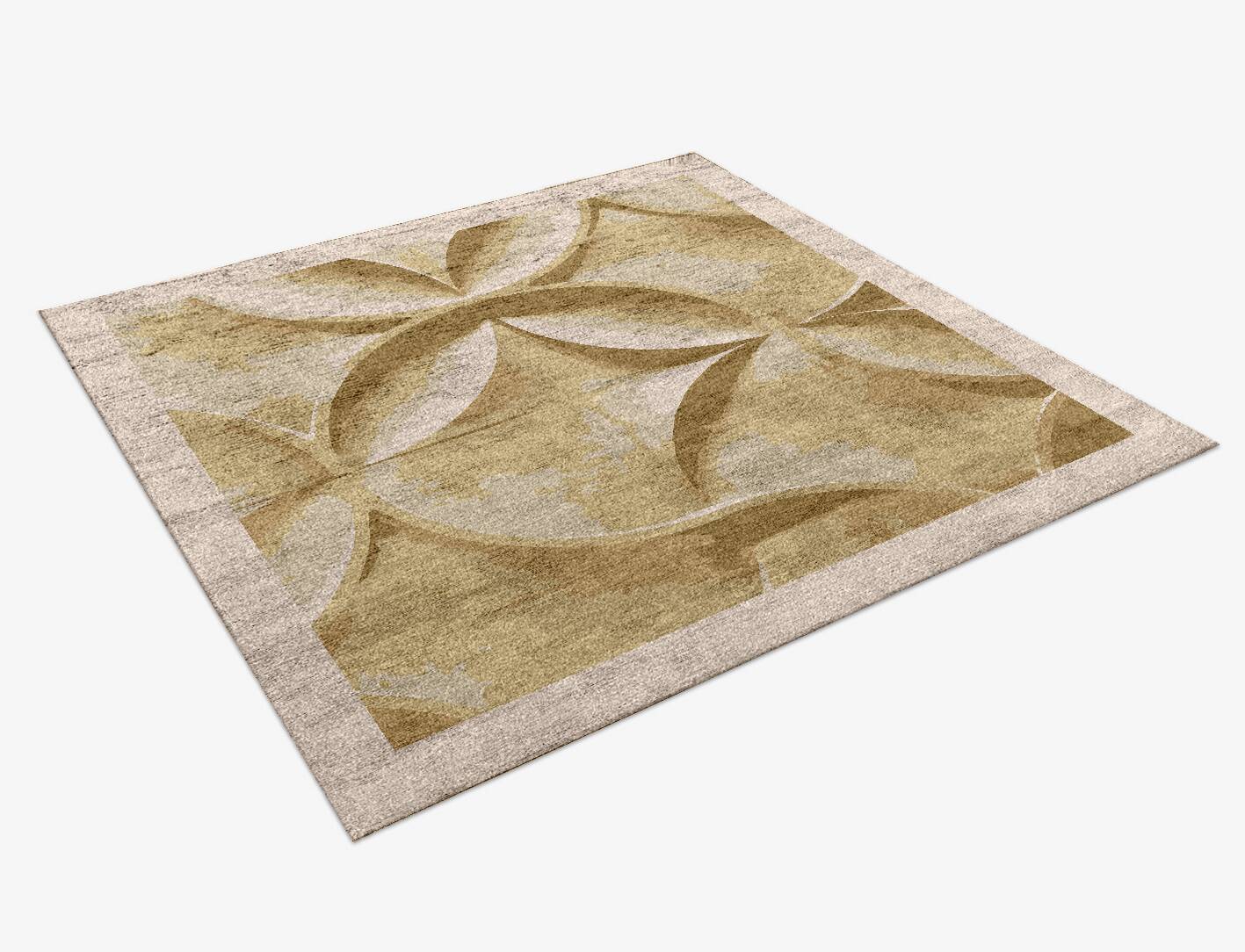 Jomon Origami Square Hand Knotted Bamboo Silk Custom Rug by Rug Artisan