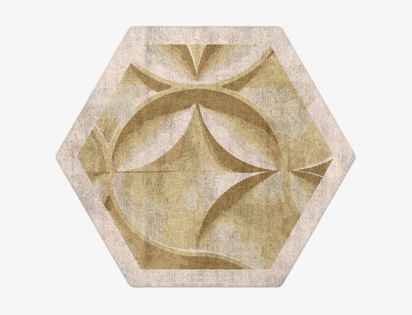 Jomon Origami Hexagon Hand Tufted Bamboo Silk Custom Rug by Rug Artisan