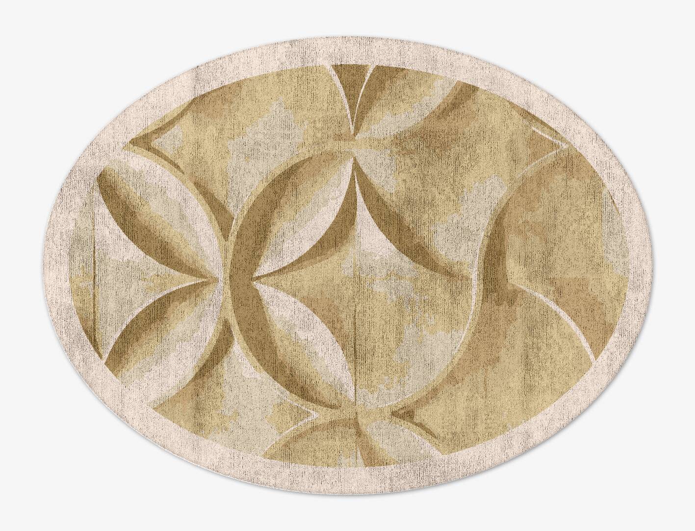 Jomon Origami Oval Hand Tufted Bamboo Silk Custom Rug by Rug Artisan