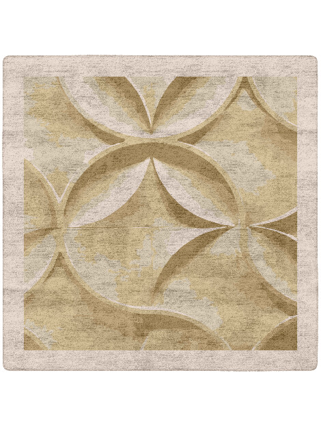 Jomon Origami Square Hand Tufted Bamboo Silk Custom Rug by Rug Artisan
