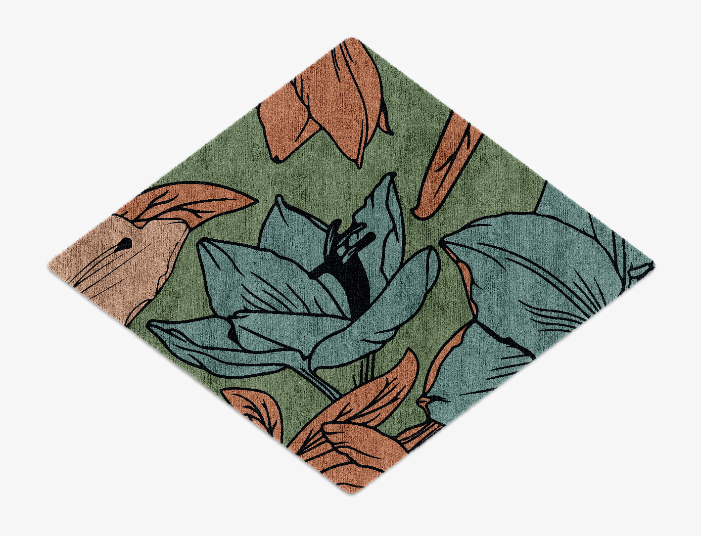 Jonquil Field of Flowers Diamond Hand Knotted Bamboo Silk Custom Rug by Rug Artisan