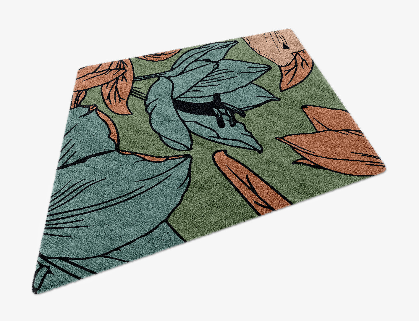 Jonquil Field of Flowers Diamond Hand Knotted Bamboo Silk Custom Rug by Rug Artisan