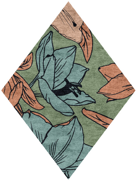 Jonquil Field of Flowers Diamond Hand Knotted Bamboo Silk Custom Rug by Rug Artisan