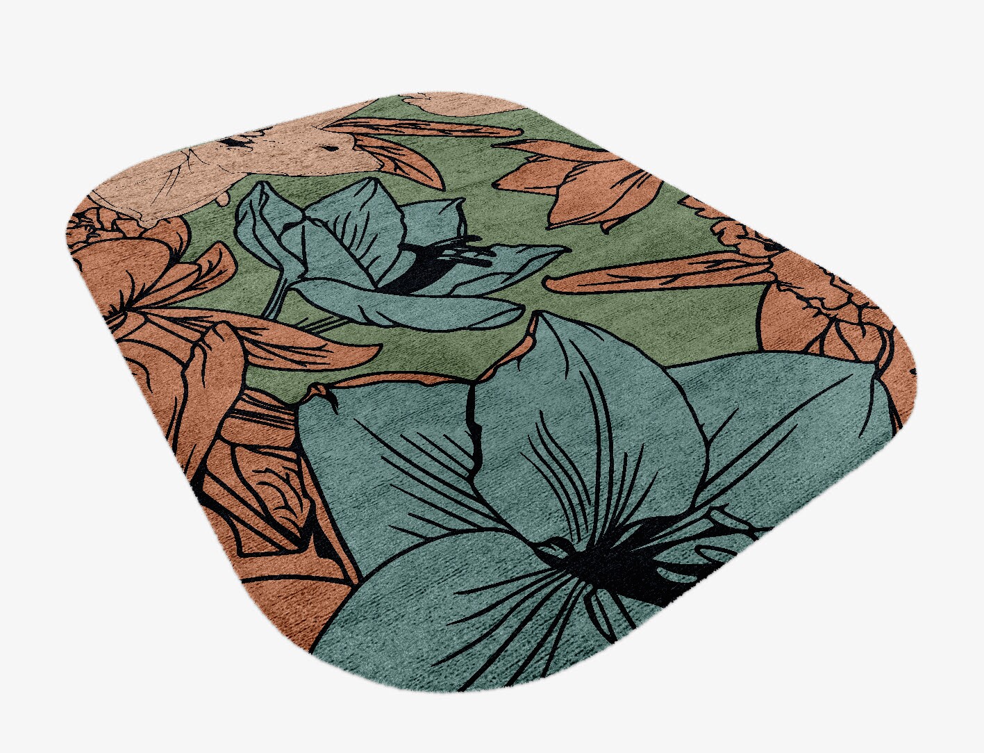 Jonquil Field of Flowers Oblong Hand Knotted Bamboo Silk Custom Rug by Rug Artisan