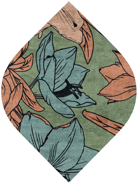 Jonquil Field of Flowers Ogee Hand Tufted Bamboo Silk Custom Rug by Rug Artisan