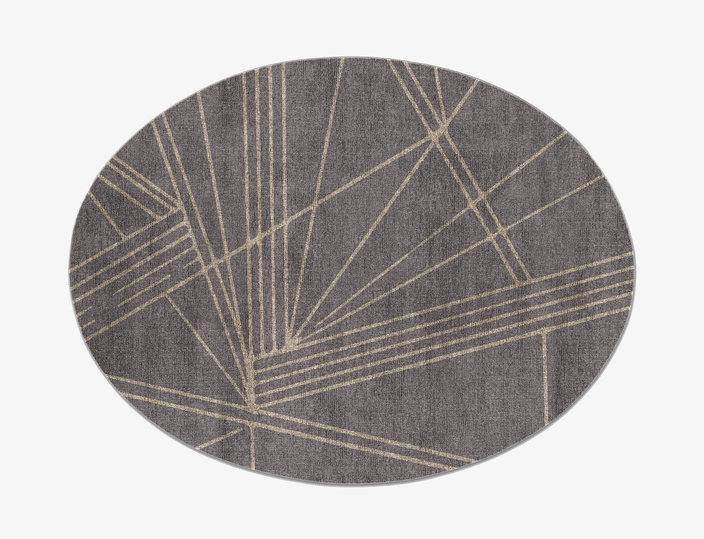 Junction Minimalist Oval Flatweave Bamboo Silk Custom Rug by Rug Artisan
