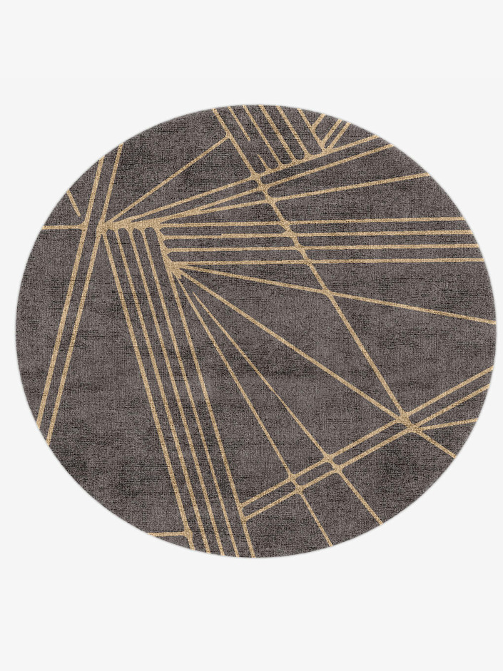 Junction Minimalist Round Hand Knotted Bamboo Silk Custom Rug by Rug Artisan