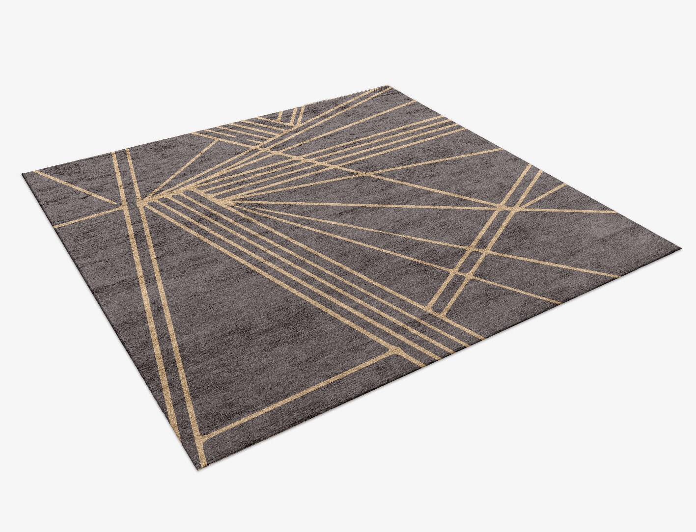 Junction Minimalist Square Hand Knotted Bamboo Silk Custom Rug by Rug Artisan