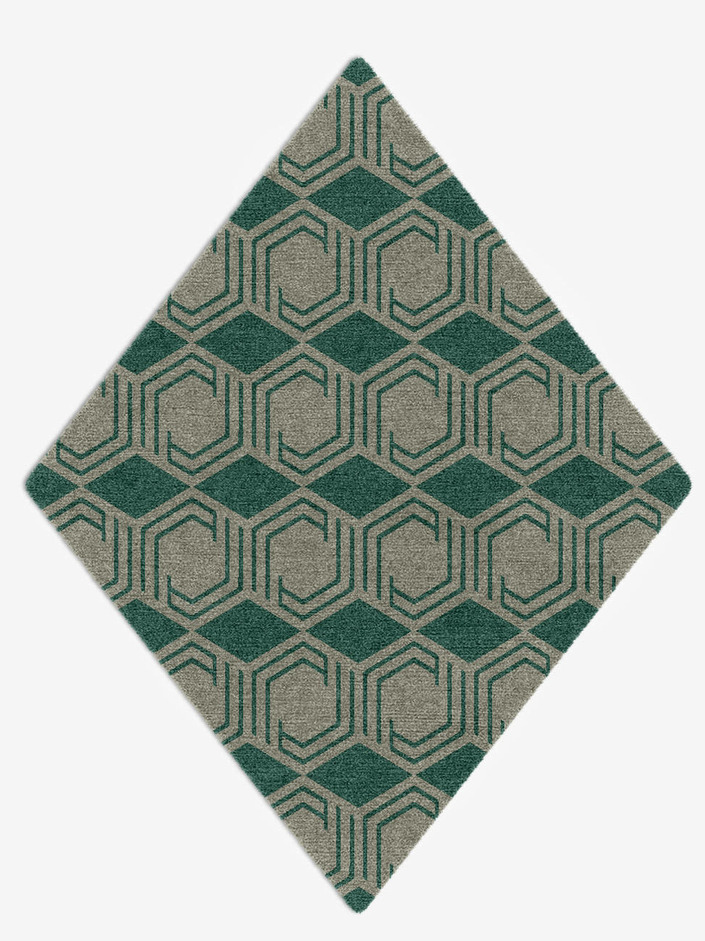 Junctions Modern Geometrics Diamond Hand Knotted Tibetan Wool Custom Rug by Rug Artisan