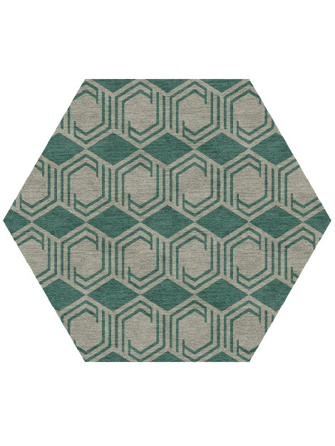 Junctions Modern Geometrics Hexagon Hand Knotted Tibetan Wool Custom Rug by Rug Artisan