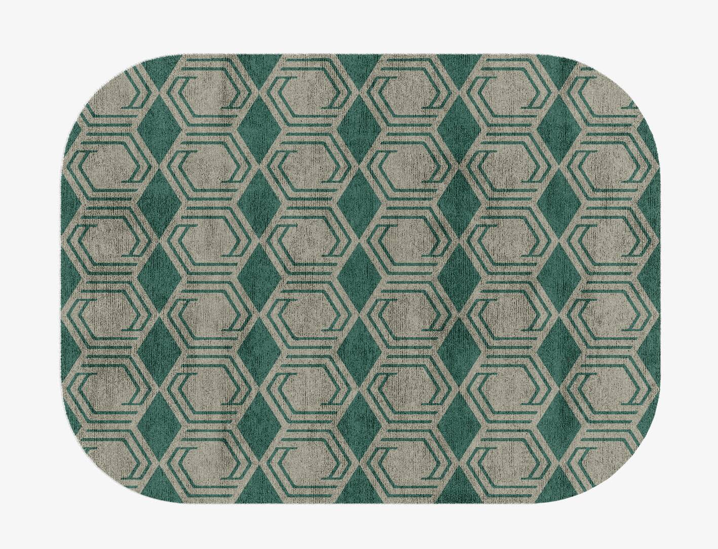 Junctions Modern Geometrics Oblong Hand Knotted Bamboo Silk Custom Rug by Rug Artisan