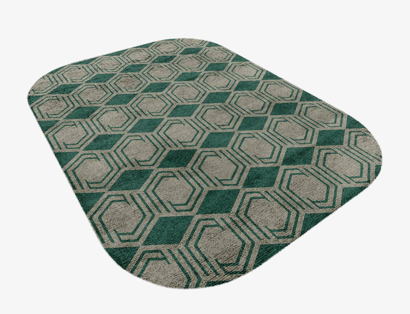 Junctions Modern Geometrics Oblong Hand Knotted Bamboo Silk Custom Rug by Rug Artisan