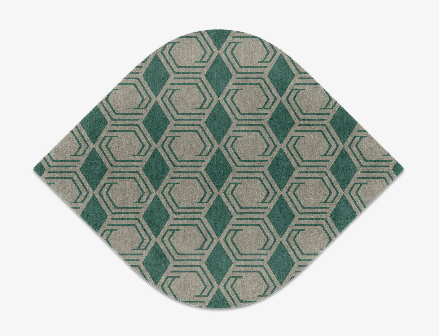 Junctions Modern Geometrics Ogee Hand Knotted Tibetan Wool Custom Rug by Rug Artisan