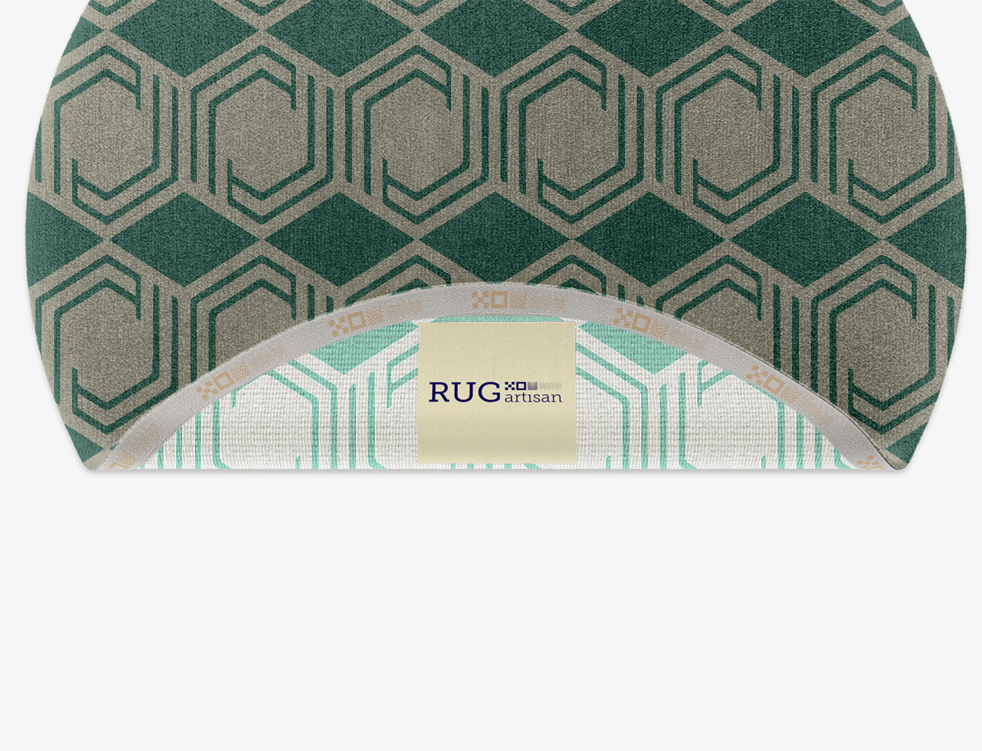 Junctions Geometric Round Hand Knotted Tibetan Wool Custom Rug by Rug Artisan
