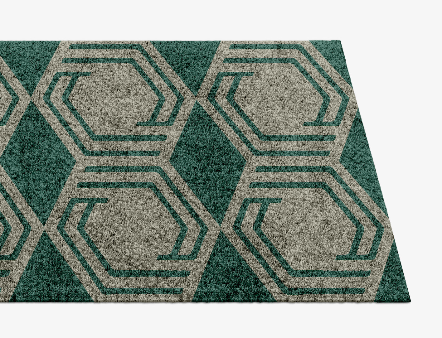 Junctions Geometric Runner Hand Knotted Bamboo Silk Custom Rug by Rug Artisan