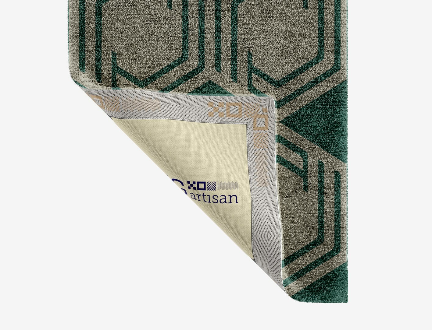 Junctions Geometric Runner Hand Knotted Bamboo Silk Custom Rug by Rug Artisan