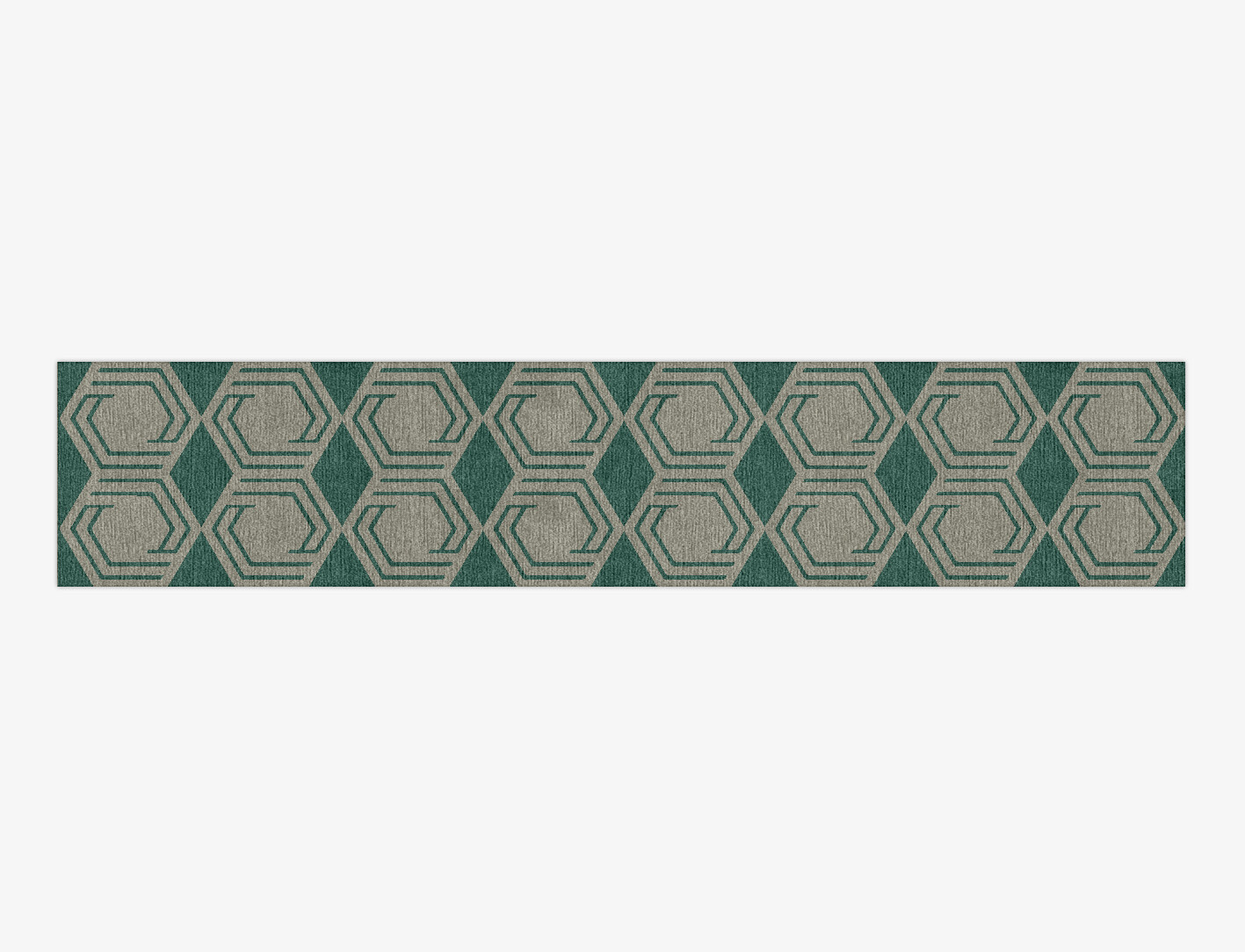 Junctions Geometric Runner Hand Knotted Tibetan Wool Custom Rug by Rug Artisan