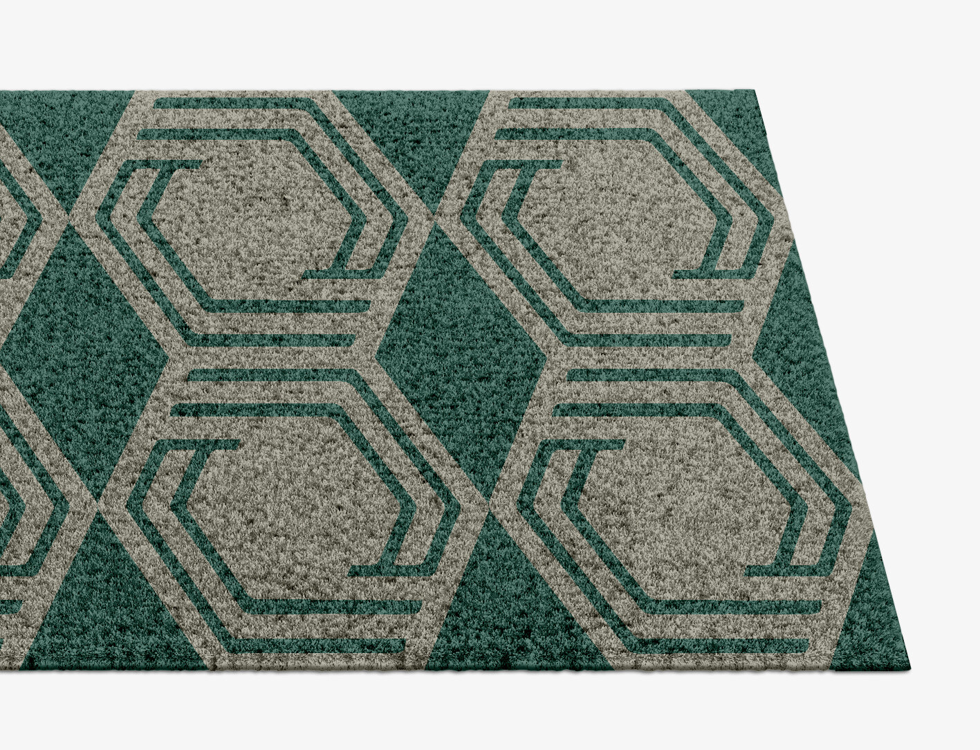 Junctions Geometric Runner Hand Knotted Tibetan Wool Custom Rug by Rug Artisan