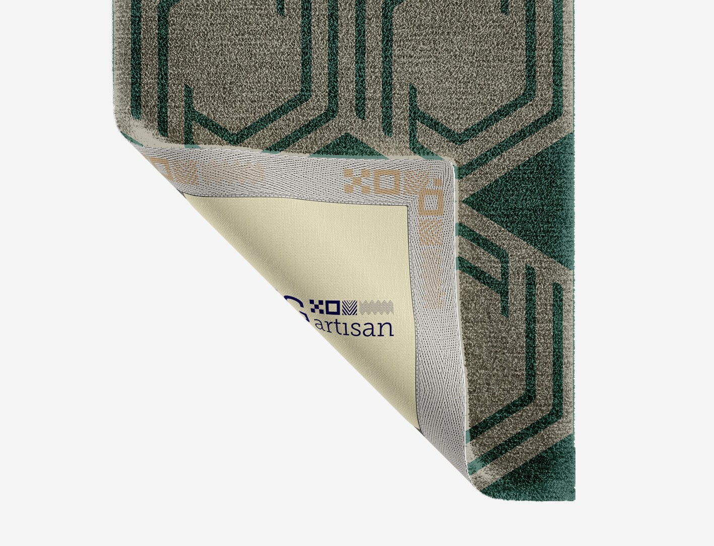 Junctions Geometric Runner Hand Knotted Tibetan Wool Custom Rug by Rug Artisan