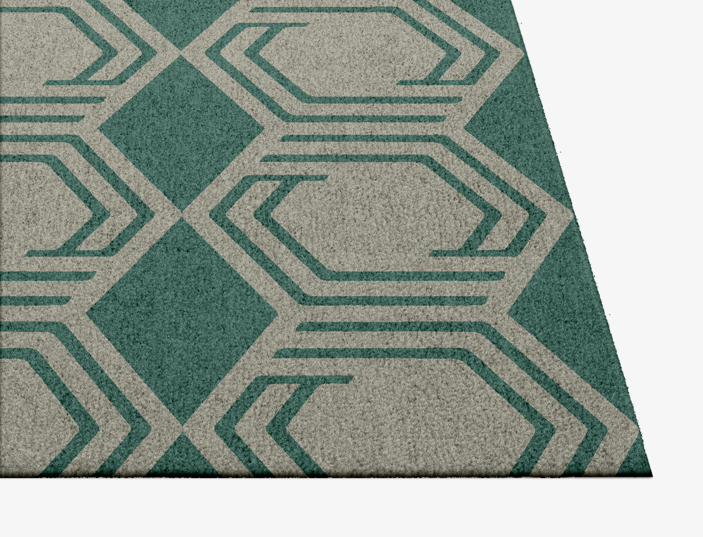 Junctions Geometric Square Hand Knotted Tibetan Wool Custom Rug by Rug Artisan