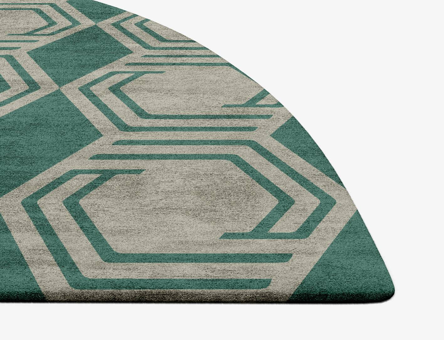 Junctions Modern Geometrics Halfmoon Hand Tufted Bamboo Silk Custom Rug by Rug Artisan