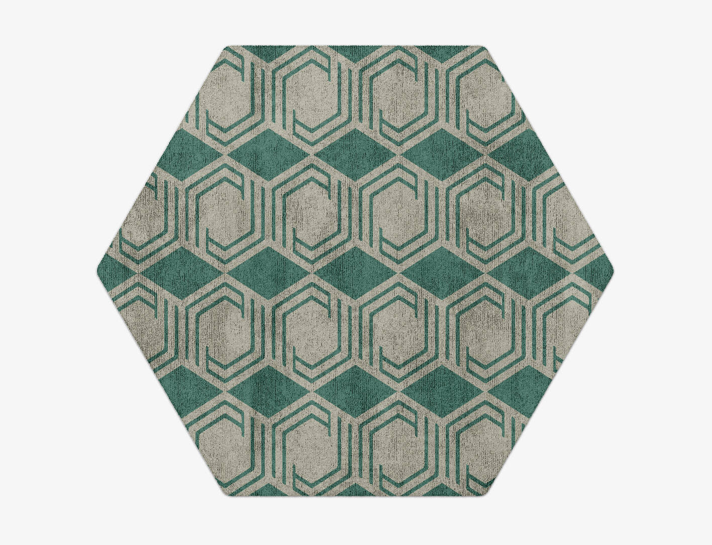 Junctions Modern Geometrics Hexagon Hand Tufted Bamboo Silk Custom Rug by Rug Artisan