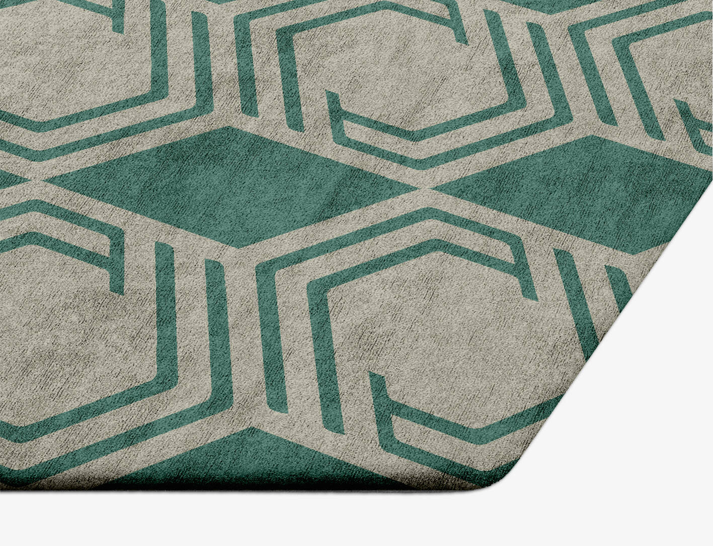 Junctions Modern Geometrics Hexagon Hand Tufted Bamboo Silk Custom Rug by Rug Artisan