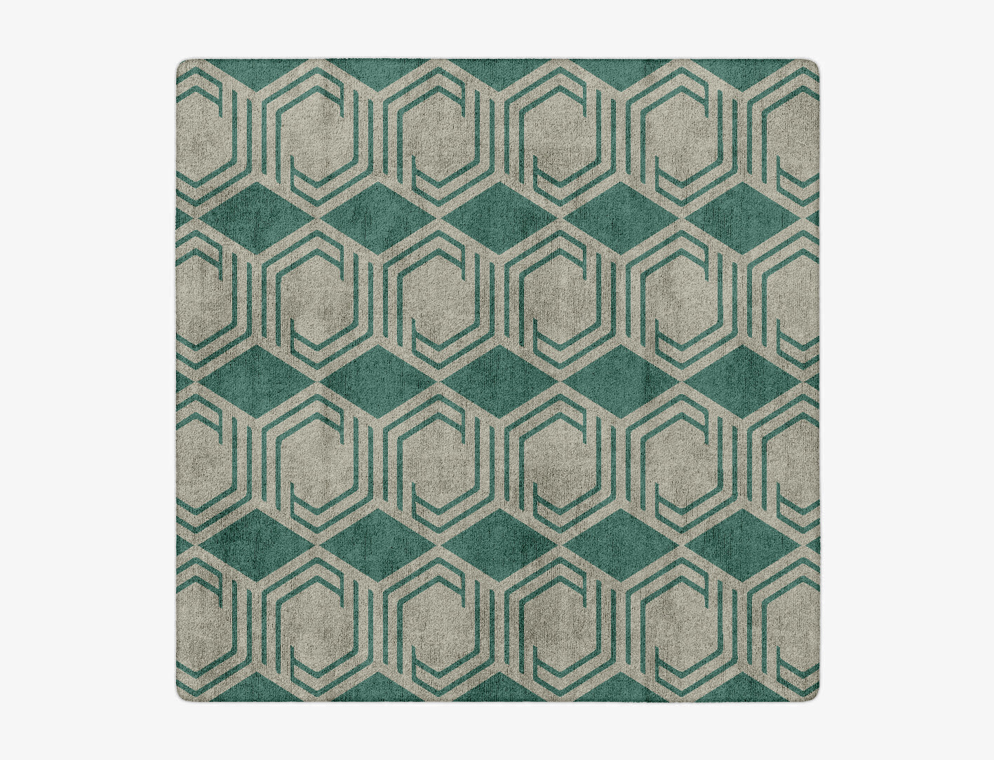 Junctions Geometric Square Hand Tufted Bamboo Silk Custom Rug by Rug Artisan