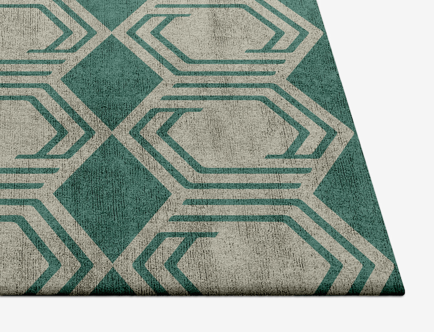 Junctions Geometric Square Hand Tufted Bamboo Silk Custom Rug by Rug Artisan