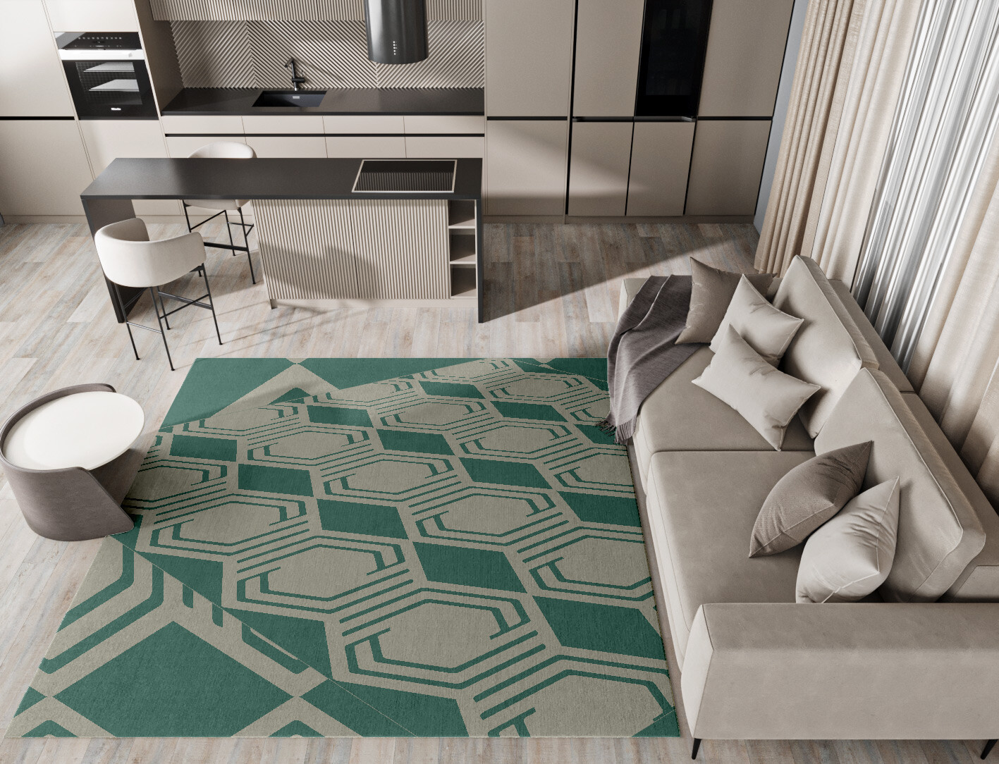 Junctions Geometric Square Hand Tufted Pure Wool Custom Rug by Rug Artisan
