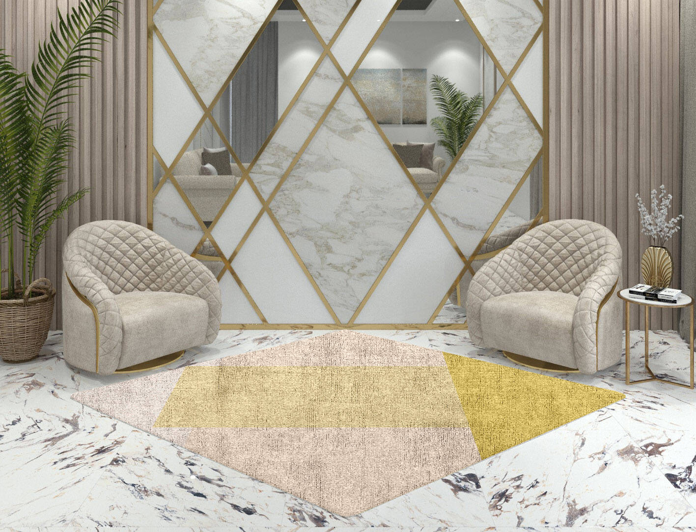 Kairos  Diamond Hand Knotted Bamboo Silk Custom Rug by Rug Artisan